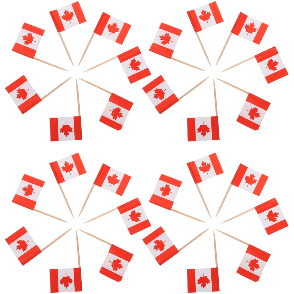 200Pcs Decorative Toothpick Flags Multi-function Cupcake Toppers Delicate Cupcake Decors