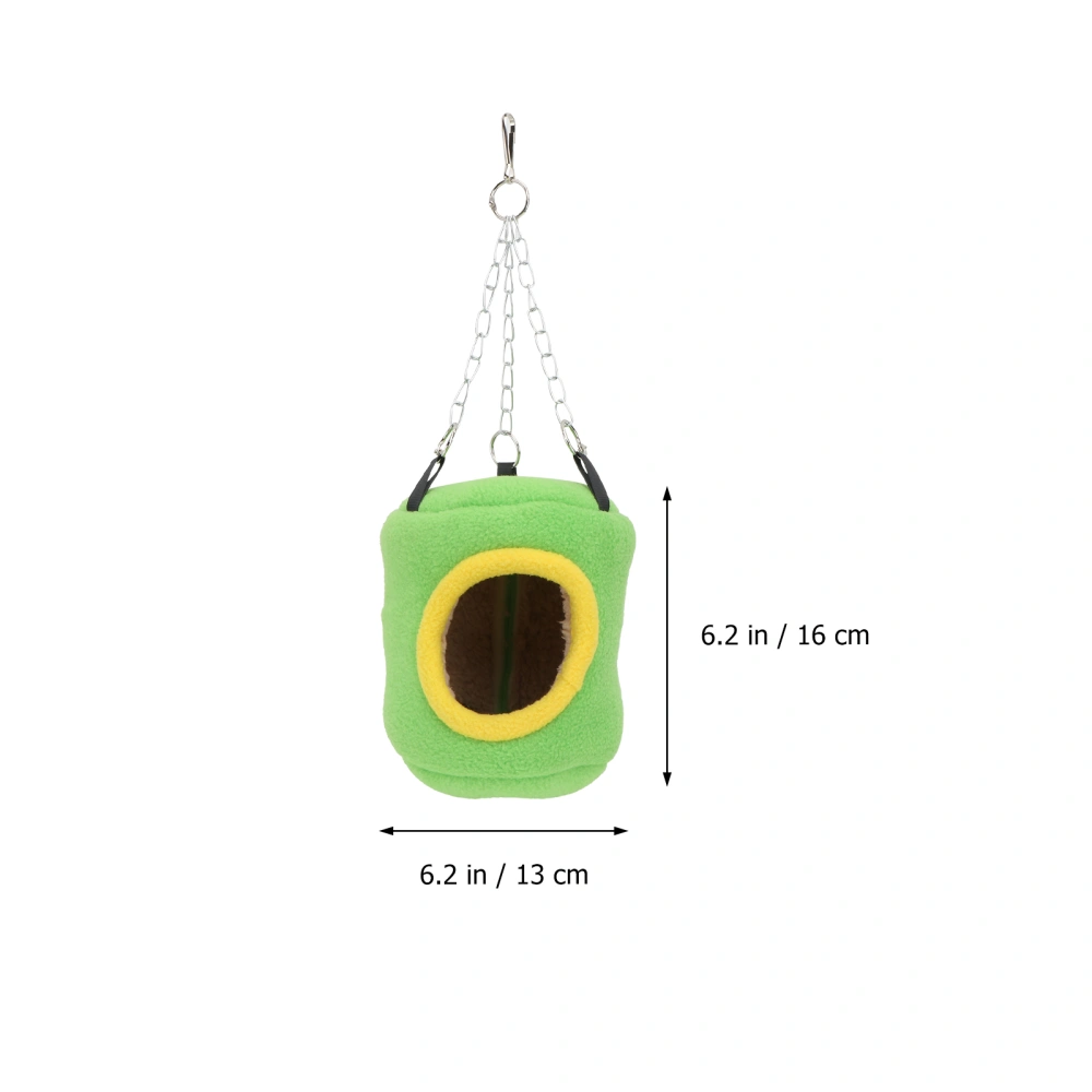 1Pc Parrot Winter Nest Bucket Shaped Nest Warm Sleeping Bed Pet Supplies (Green)