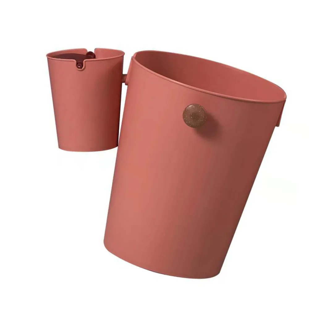 2Pcs Durable Waste Paper Baskets Kitchen Trash Cans Office Garbage Containers