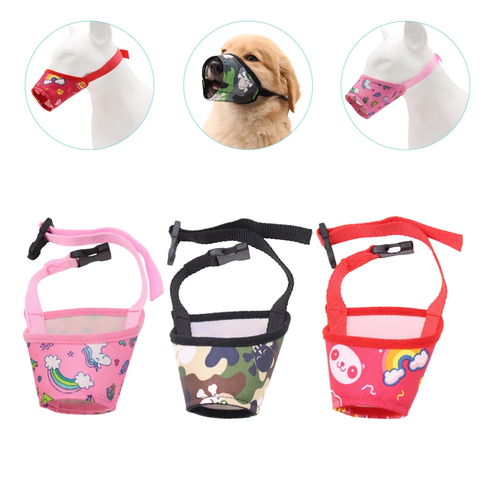 3Pcs Reusable Dog Muzzle Professional Pet Muzzle Household Dog Mouth Cover Dog Supply (Random Style)