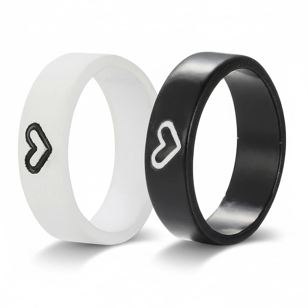 1 Pair Matching Rings Couples Rings Matching Heart Promise Rings Wedding Bands