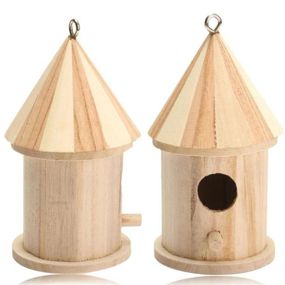 Wooden Bird Nest Hanging Birds House for Parakeets Budgerigar and Small Birds (Small)