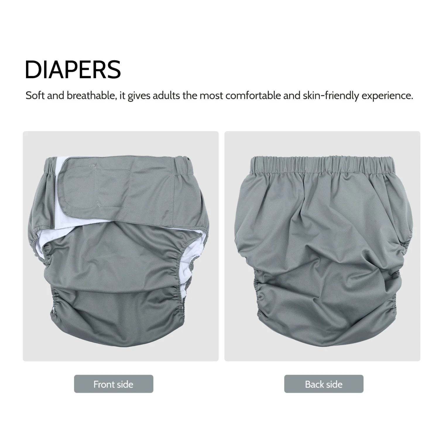 1pc Washable Waterproof Sticker Nappy Adults Elderly People Cloth Diaper