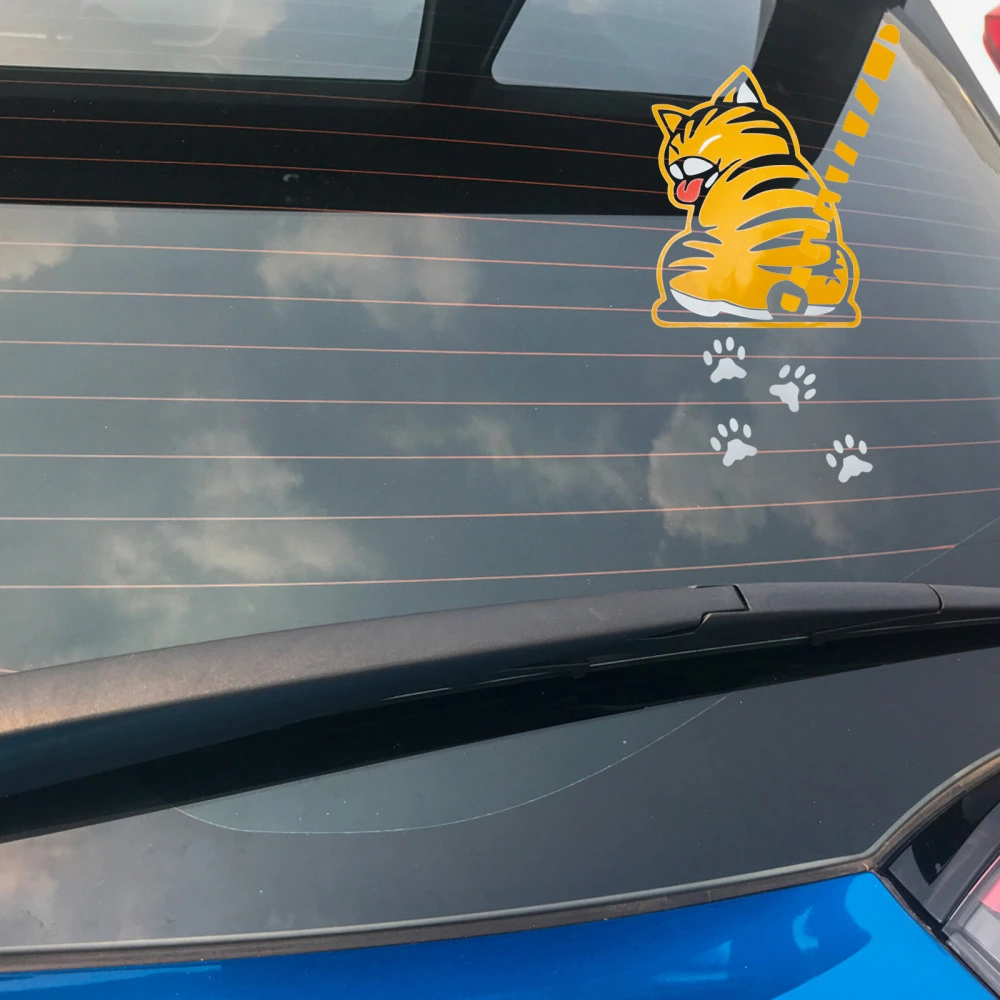 2pcs Animal Pattern Car Stickers Reflective Plastic Window Decals Auto Truck Stickers