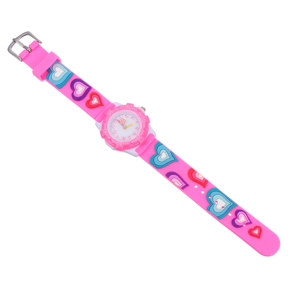 Children School Watch Fashionable Wristwatch Cartoon Heart Pattern Watch