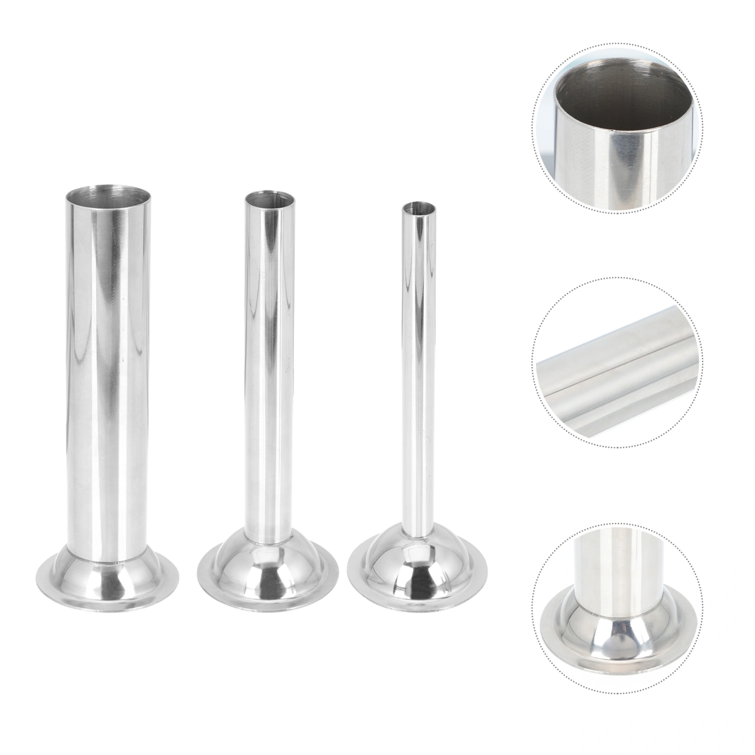 3Pcs Sausage Stuffer Tubes Stainless Steel Grinder Stuffer Tubes for Kitchen