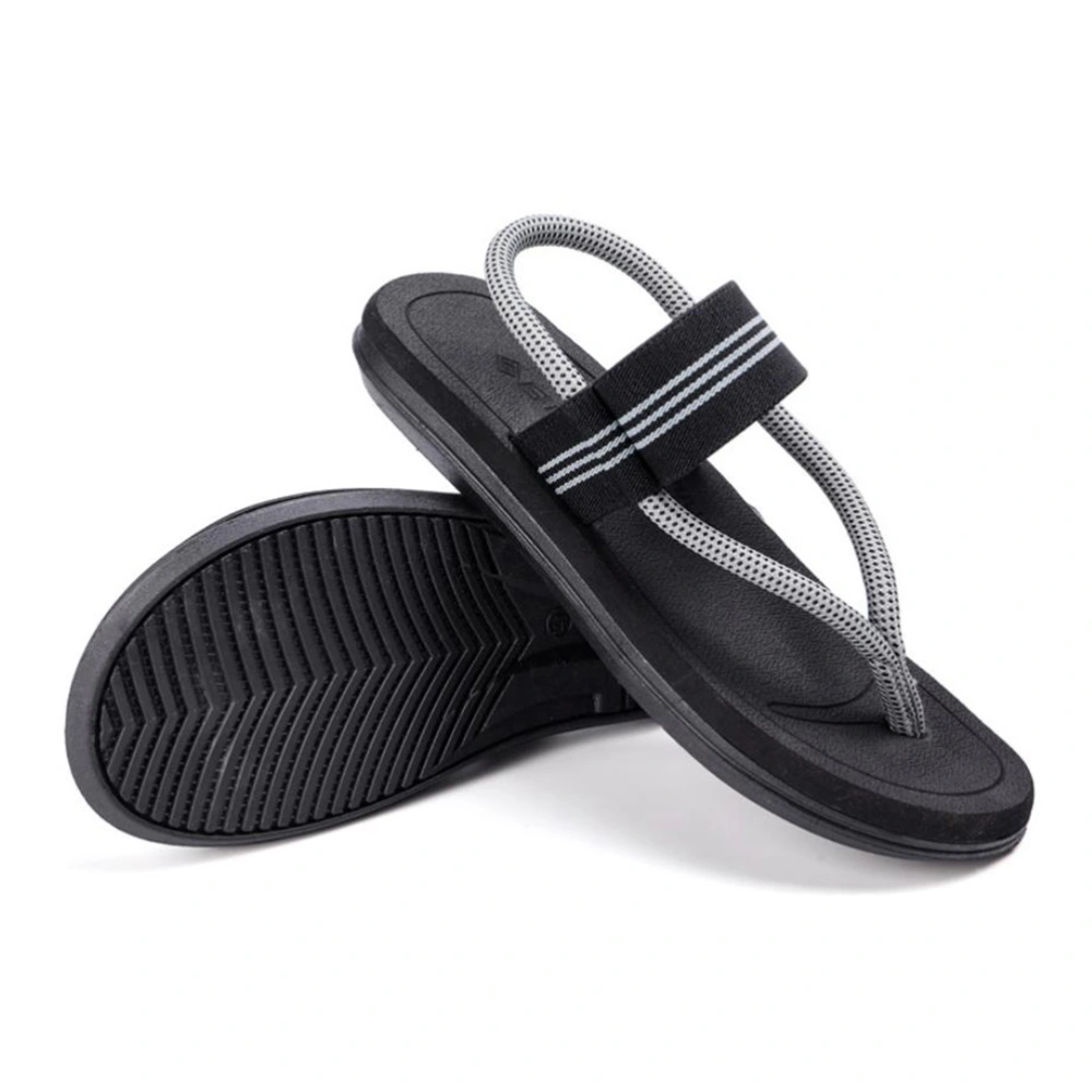 Men Leisure Flops Casual Skid Resistance Cool Slipper for Beach Bathroom - Size 44 (Black)