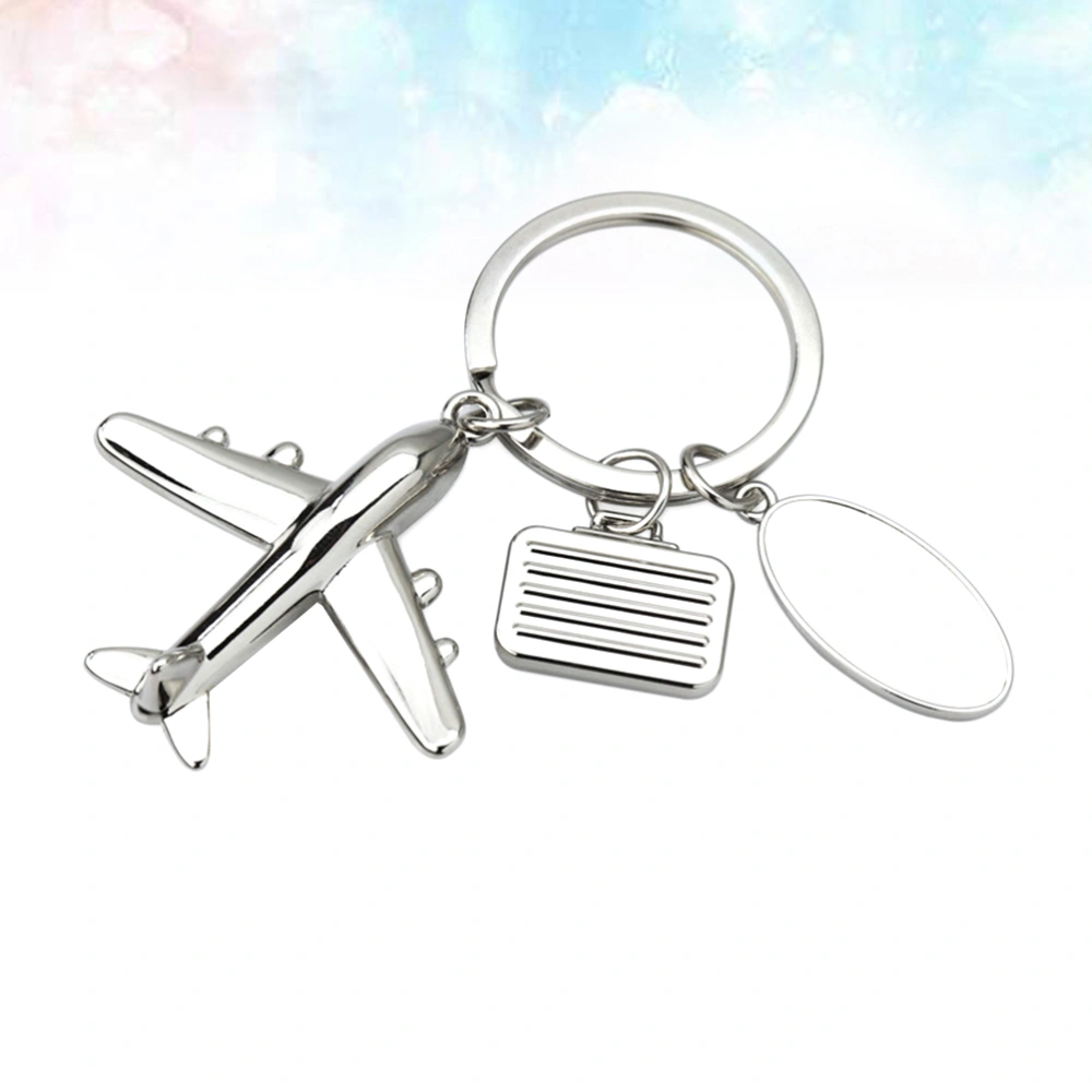 2PCS Creative 3D Plane Keychain Decor Mini Airplane Model Keychain Cartoon Plane Model Pendant Key Ring Creative Plane Model Keychain Pendant Gift Delicate Bag Hanging Ornament for Friends Families