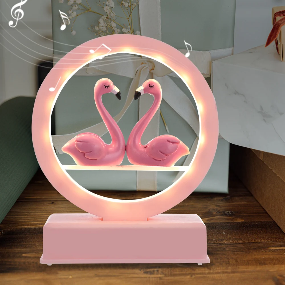 1 Pc Graduation Gift Music Flamingo Night Light Adornment with No Battery