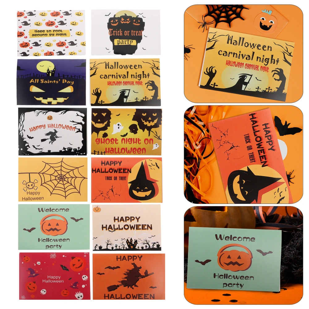 2 Sets Halloween Greeting Cards and Envelopes Halloween Party Supplies