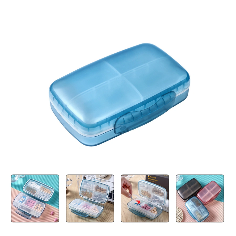 1pc Portable Pill Organizer 8 Compartments Pill Storage Case Sealed Container