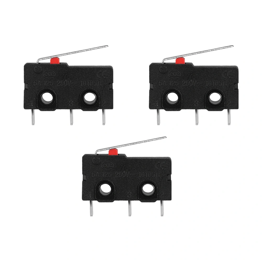 WINOMO 10pcs AC 125V 5 Amp SPDT 1NO 1NC Short Straight Hinge Lever Mini Micro Switch