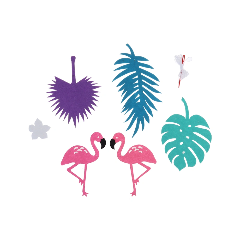 Flamingo Party Banner Non-woven Fabric Garland Banner for Birthday Party Festival Decoration (Purple)