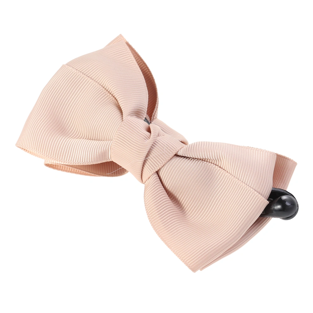 Banana Vertical Hair Claw Clips Clamp Double-deck Bowknot Hair Accessories for Women and Girls (Khaki)