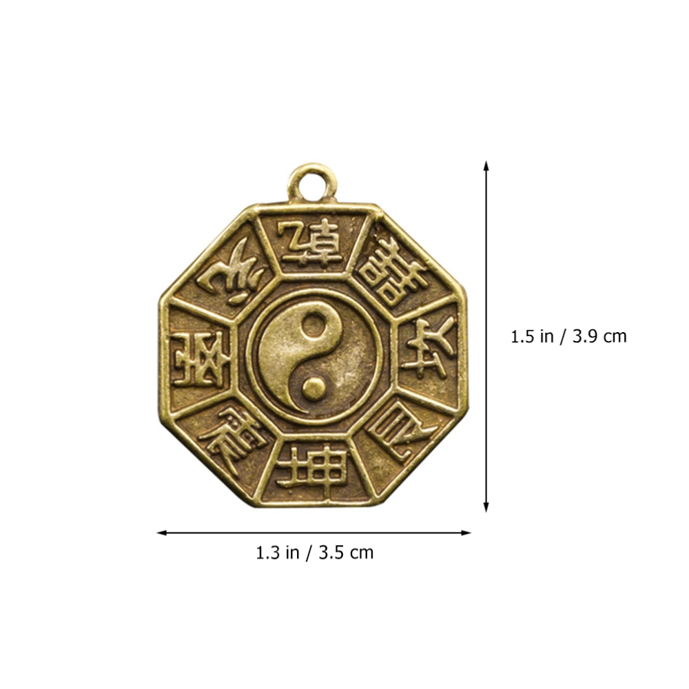 4pcs Brass Yin Yang Pendants Eight Trigram Keychain Decors Chinese Style Pendants