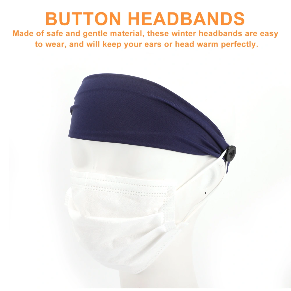 3pcs Sports Head Wraps with Buttons Elastic Sports Headbands Head Decors