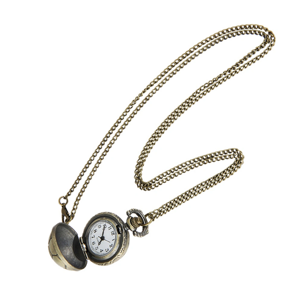 1PC Vintage Pocket Watch Pocket Watch Soccer Shape Design Pocket Watch for Friends Home Decoration (Bronze)