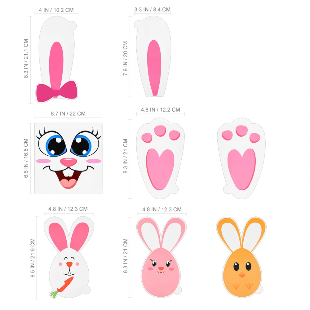 Amosfun Easter Bunny Stickers Set with Egg Bunny Face Stickers for Kids Party Game Garden Egg Hunt Game