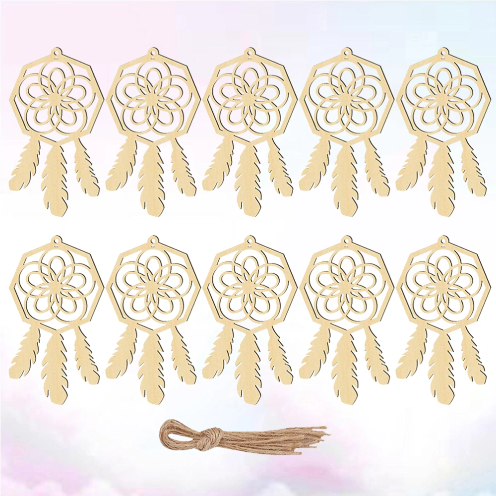 20pcs Catch Dream Net DIY Home Decoration Pendant Wooden Accessories Creative Wall Ornaments Dream Catcher for Decor (Beige, Seventh Pattern)