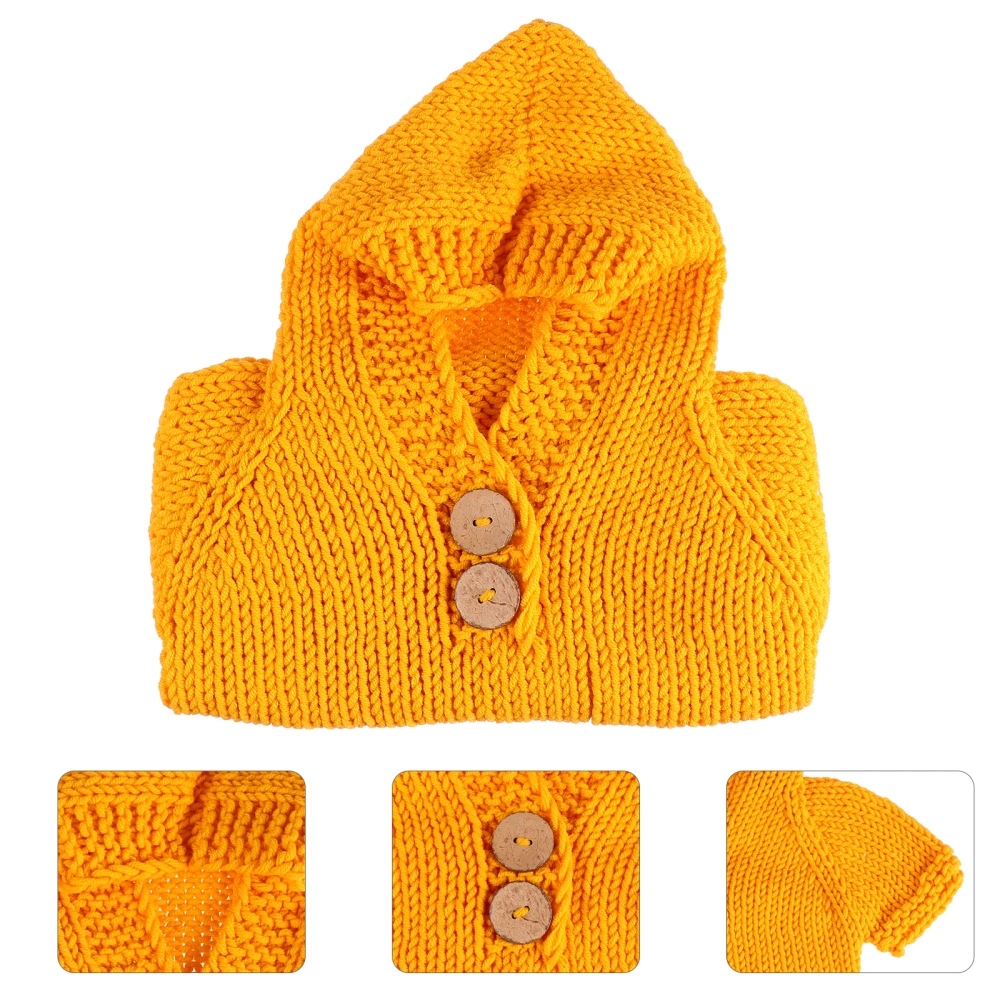 1Pc Handmade Knitted Newborn Sweater Baby Photo Costume Infant Clothes (Yellow)