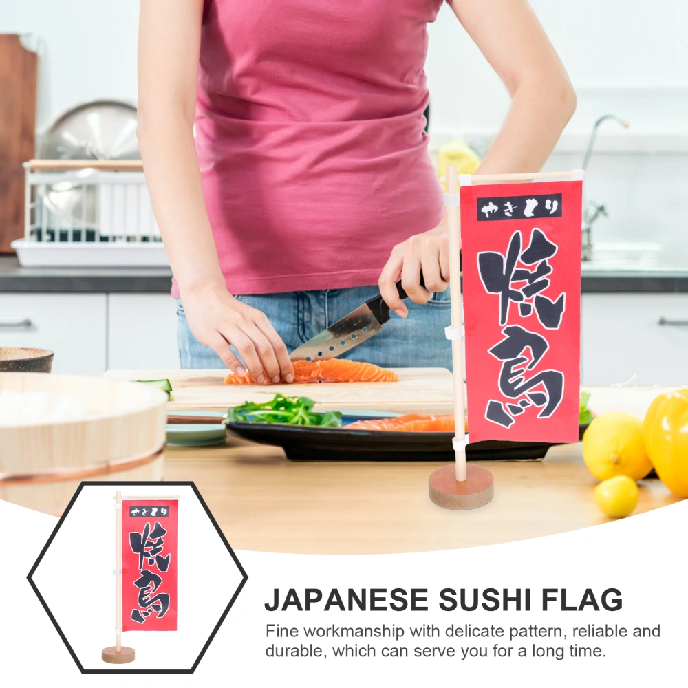 Japanese Sushi Flag Desktop Decorative Japanese-style Desk Flag Cuisine Decoration