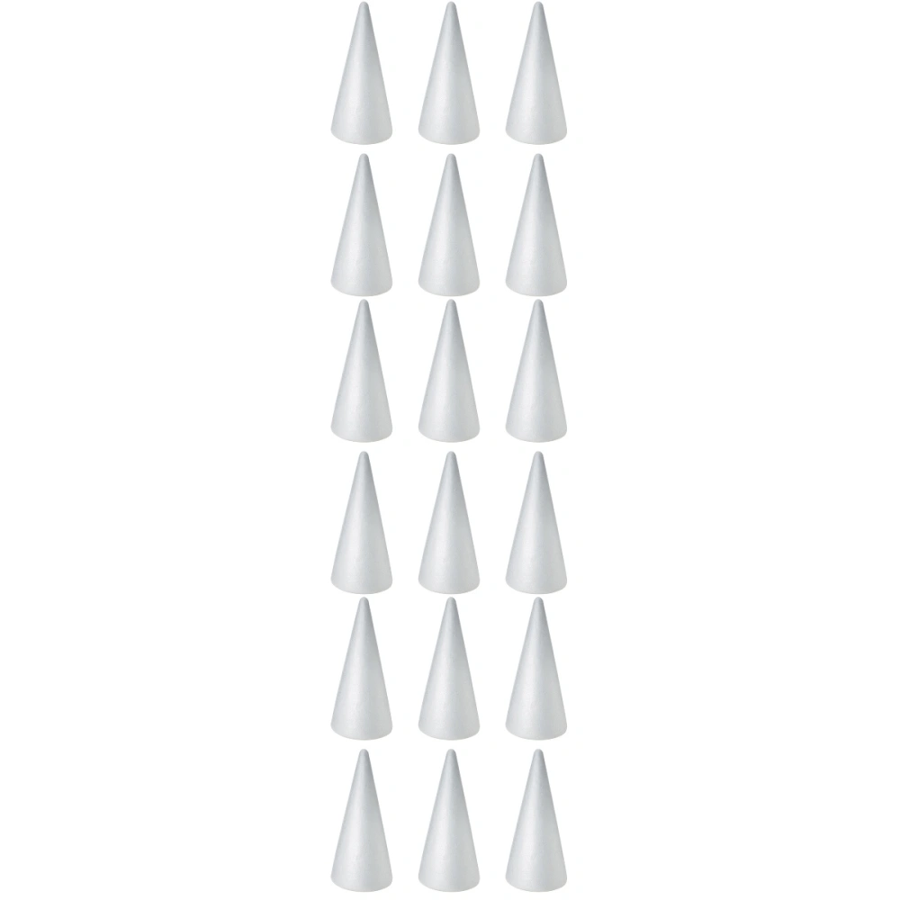 18 pcs  Kids DIY Craft Cone Accessories Christmas Cone Handmade White Solid Cone (19x7cm)