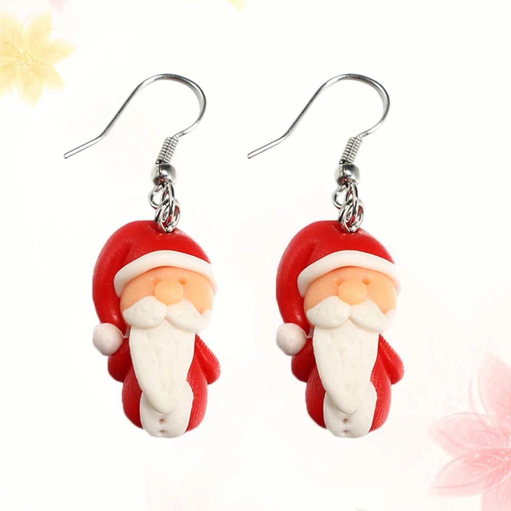 1 Pair Santa Earrings Handmade Earrings Fashionable Lovely Christmas Ear Stud Santa Claus Earrings