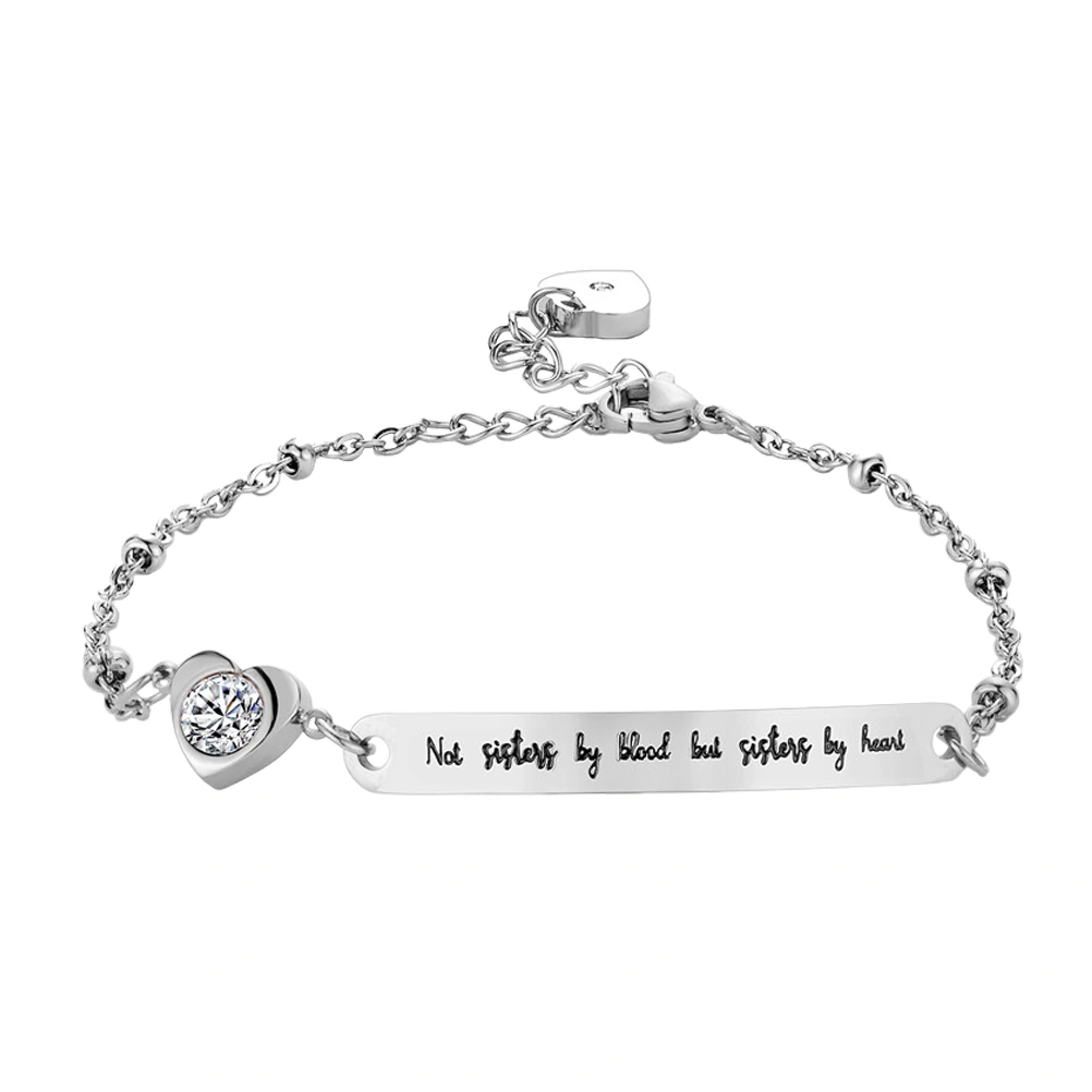 Fashion Simplicity Bracelets Exquisite Titanium Steel Friends Bracelets Accessories (Silver)