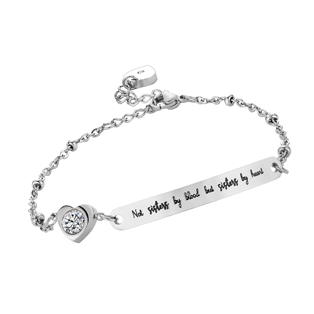 Fashion Simplicity Bracelets Exquisite Titanium Steel Friends Bracelets Accessories (Silver)