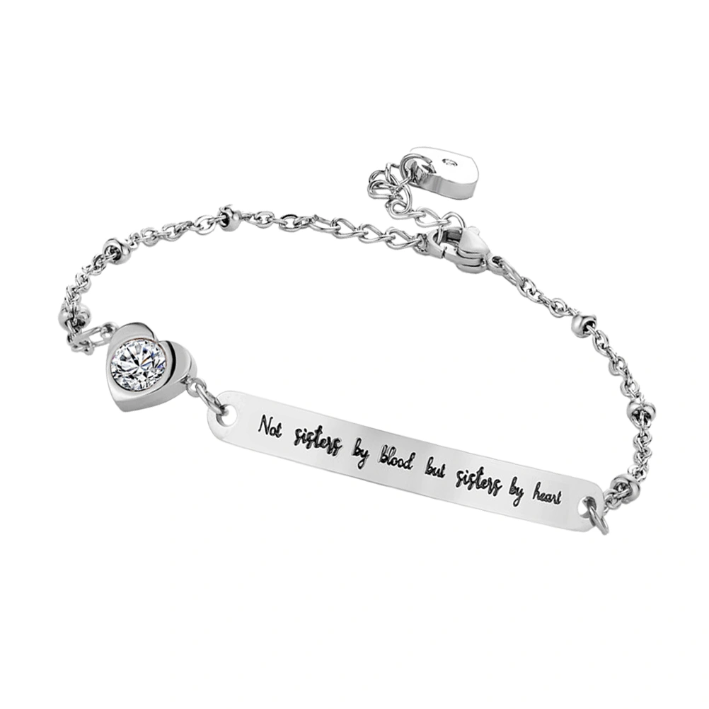Fashion Simplicity Bracelets Exquisite Titanium Steel Friends Bracelets Accessories (Silver)