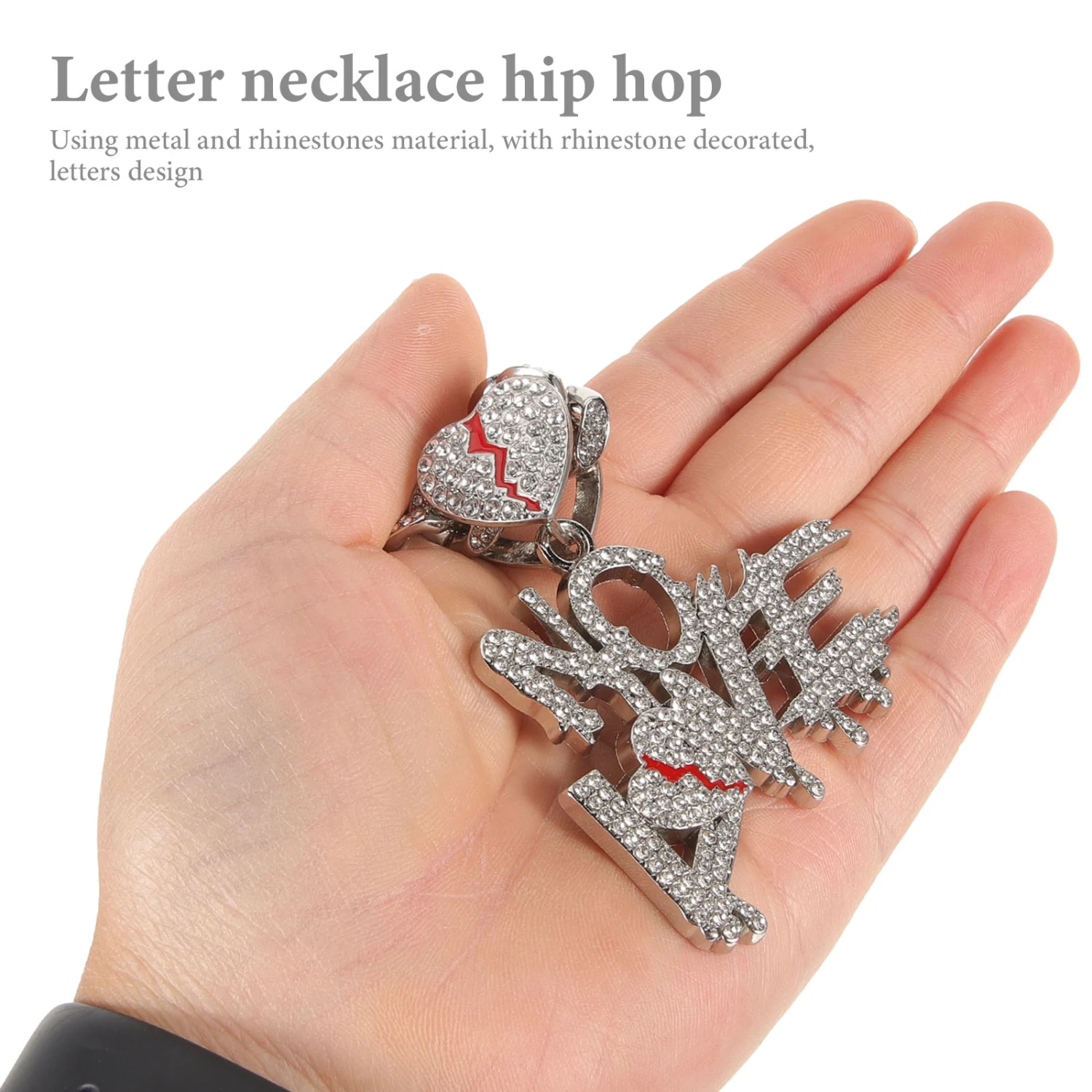 Valentine Necklace Letter Necklace Fashion Rhinestone Necklace Clavicle Chain