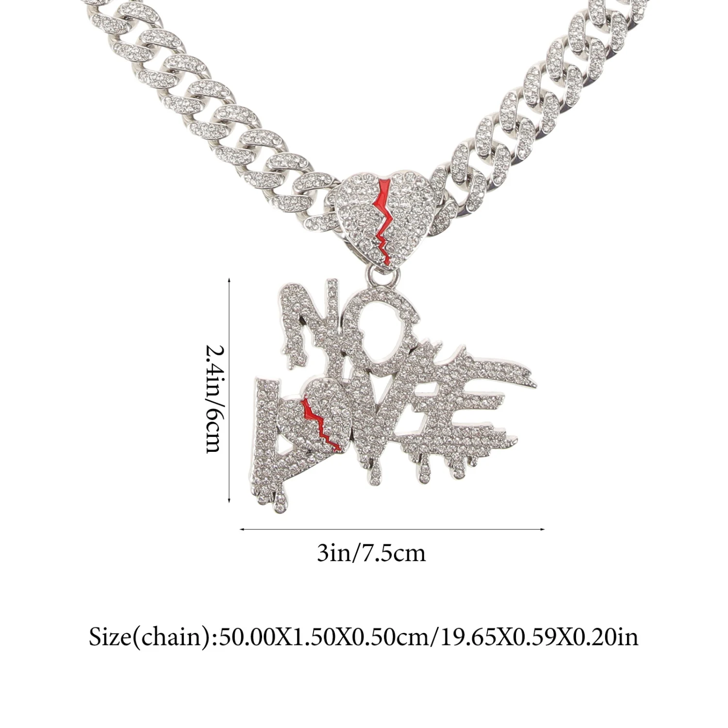 Valentine Necklace Letter Necklace Fashion Rhinestone Necklace Clavicle Chain
