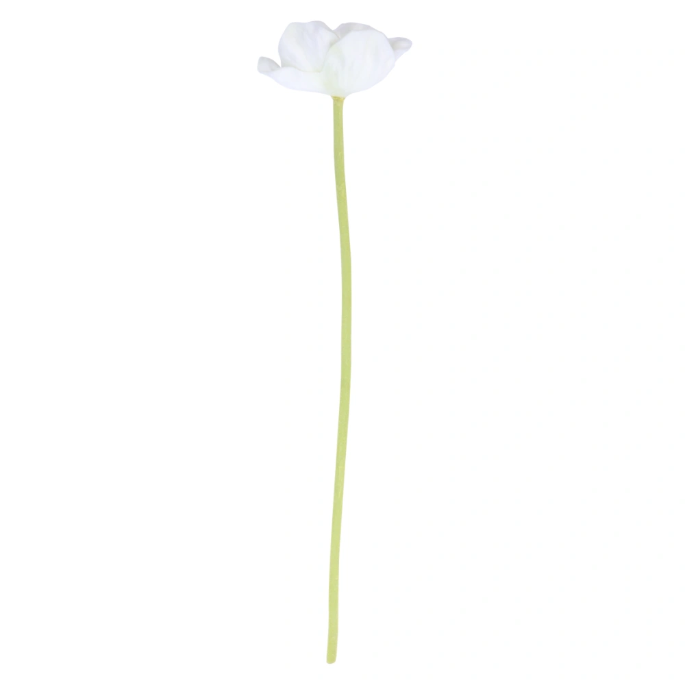 10Pcs Artificial Flowers Handcraft Artificial PU Poppy Flower Somnus for Home Bedroom Office Table Decor(White)