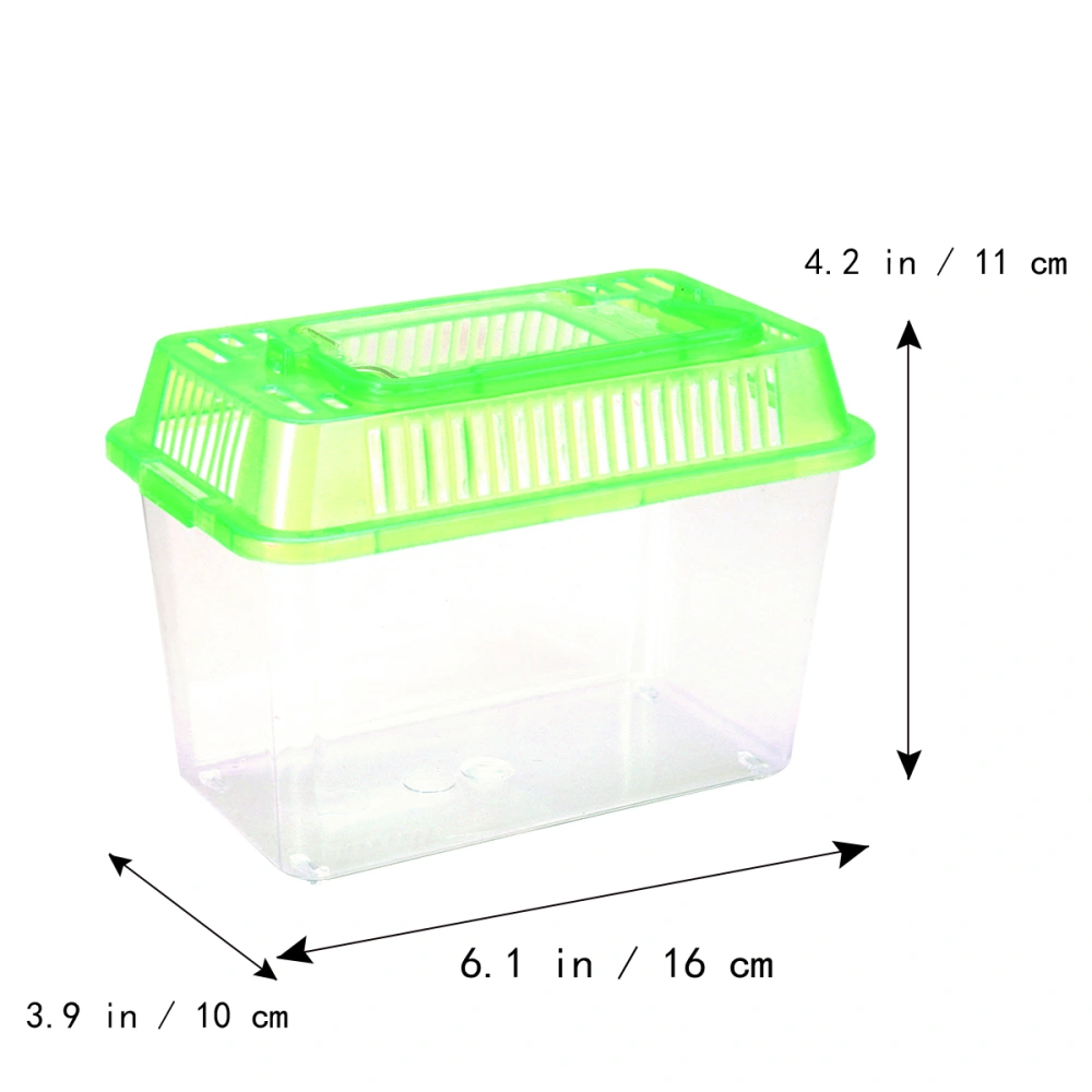 Mini Fish Tank Plastic Handheld Fish Tank for Turtle and Pet Fish (Green)