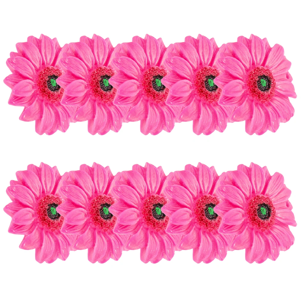 10pcs Sunflower Charms Backpack Hanging Pendants Car Key Flower DIY Decoration