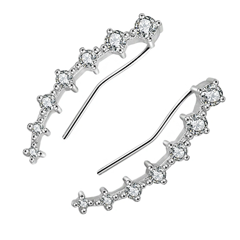 1 Pair Fashion Ear Studs Earrings Ear Cuffs with Zircon Great Women Jewelry Gift