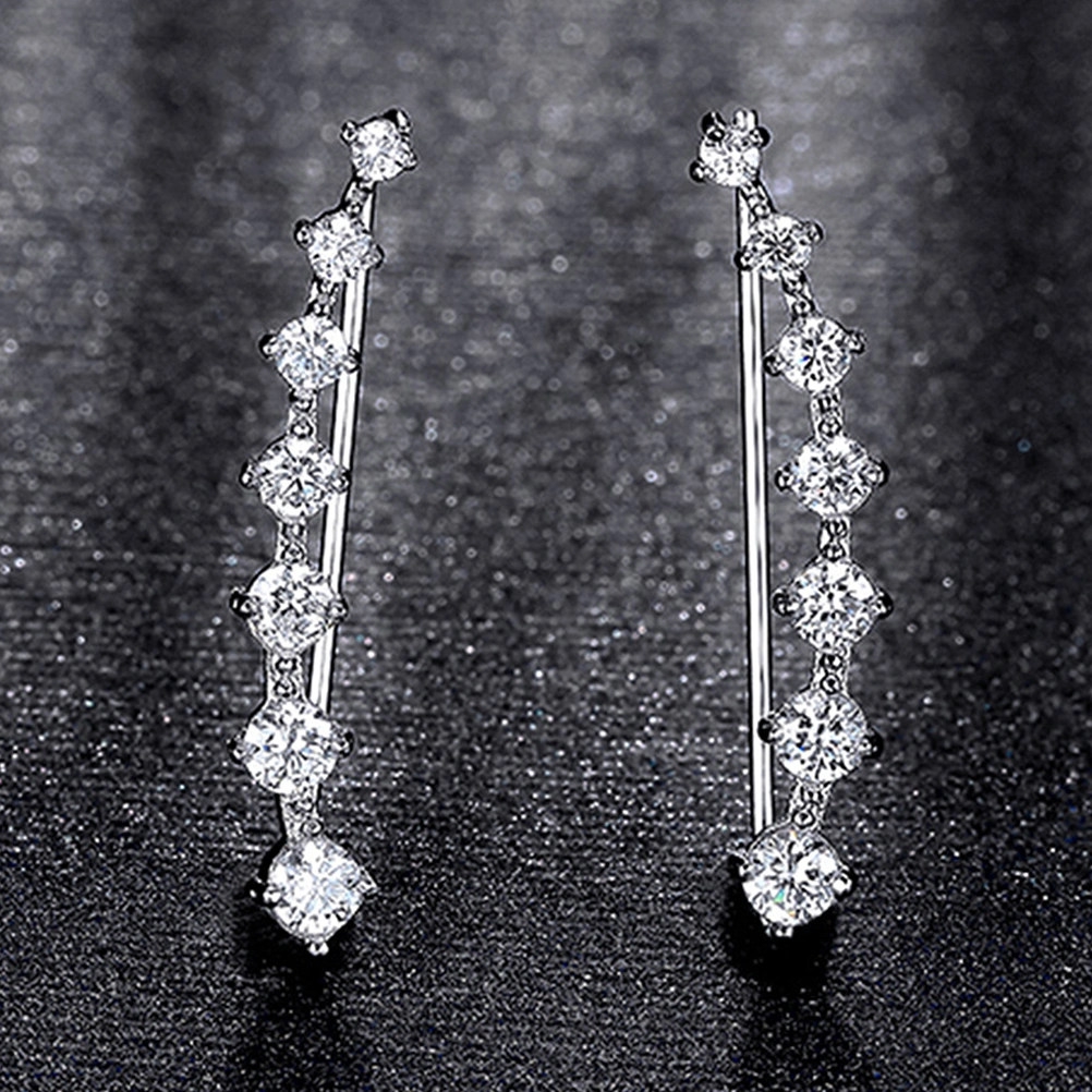 1 Pair Fashion Ear Studs Earrings Ear Cuffs with Zircon Great Women Jewelry Gift
