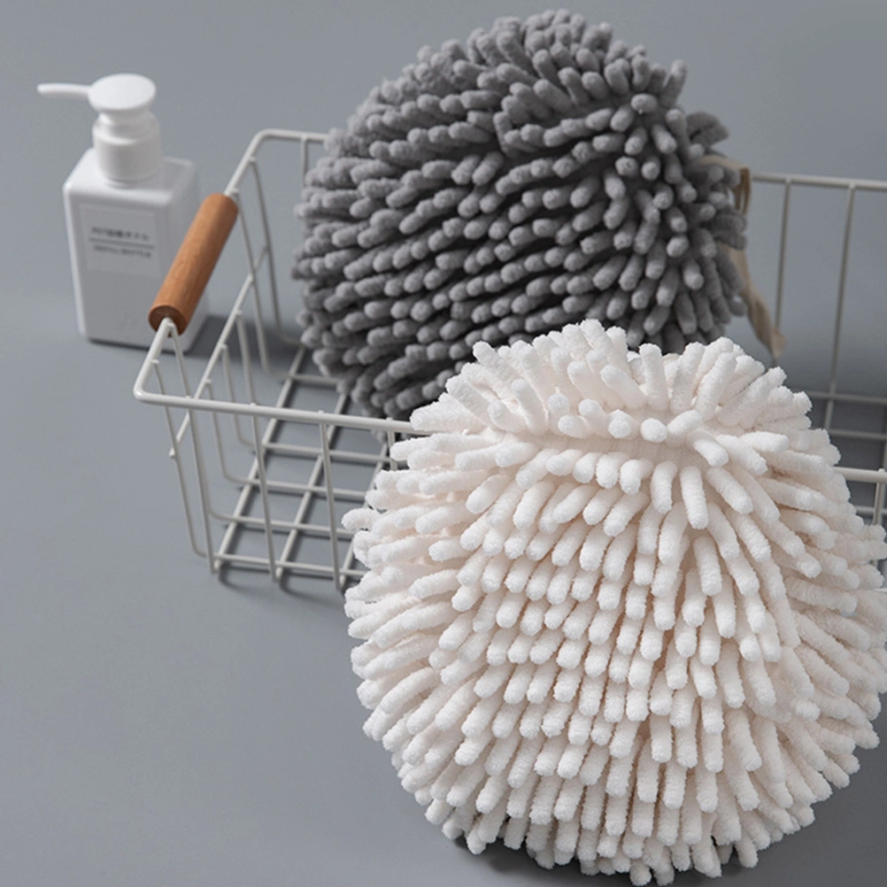 2pcs Chenille Quick Dry Hand Towels Hanging Absorbent Towels Home Supplies