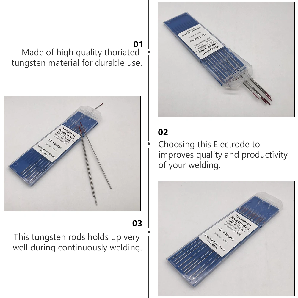 1 Pack WT20 Ground Finish Tungsten Electrodes 2% Thoriated TIG Welding Rods