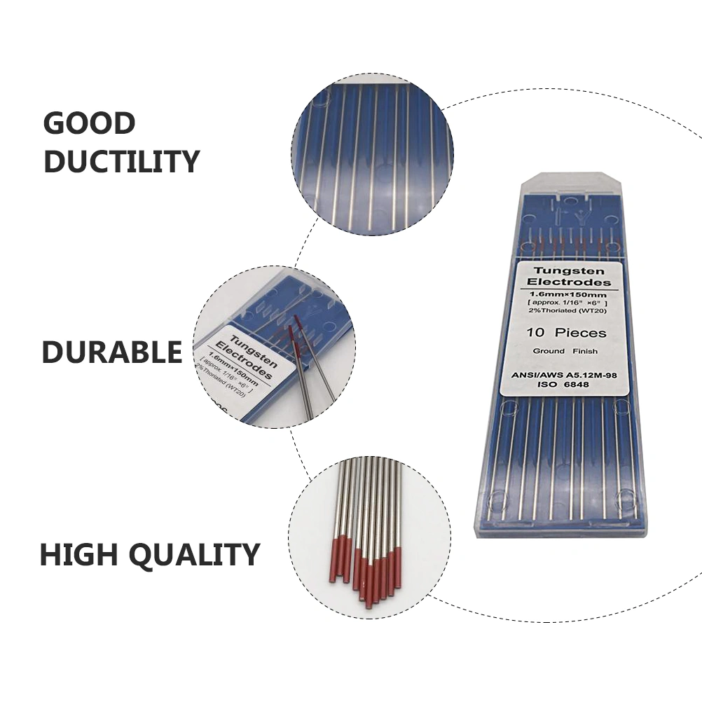1 Pack WT20 Ground Finish Tungsten Electrodes 2% Thoriated TIG Welding Rods