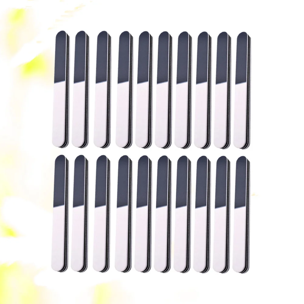 20pcs Thicken Nail Files Manicure Tool Sponge Nail Buffers Polishing Strip(White Blacke Grey)