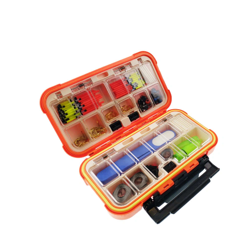 Fishing Hook Box Compression and Impact Resistant Waterproof Hook Box Fishing Tackle Storage Case - Size M (Orange)