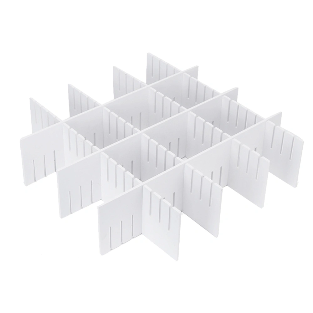 5pcs Plastic Drawer Divider Household Storage Spacer Free Arrangement Drawer Partition for Makeup Cosmetics Socks Underwear 47x7cm(White)