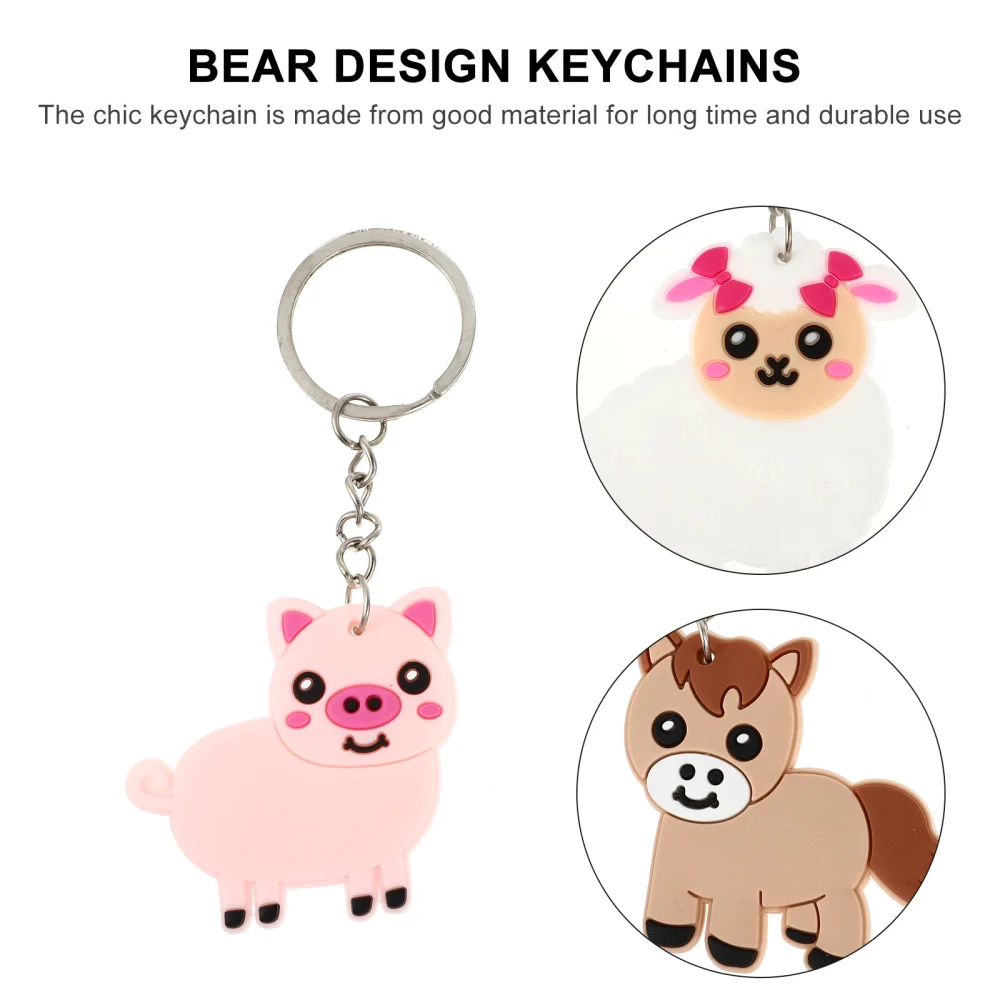 20pcs Animal Keyring Creative Animal Keychain Key Ornament for Daily Use