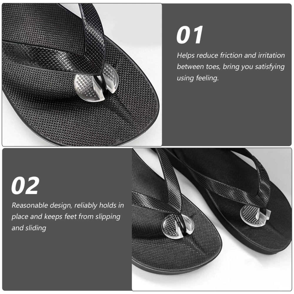 4 Pairs Thong Sandal Toe Cushions Silicone Forefoot Cushions Clear Toe Grip Pads