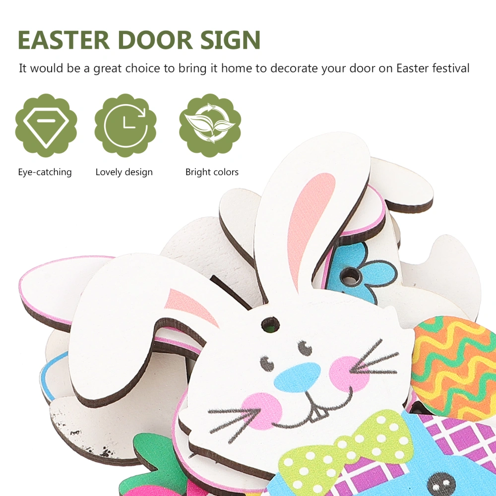 9pcs Happy Easter Wooden Door Sign Easter Festival Hanging Sign Outdoor Porch Plaque