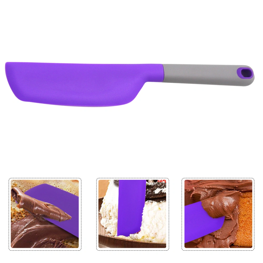 Bakery Silicone Spatula Dessert Cream Scraper Jam Stirring Tool (Purple)