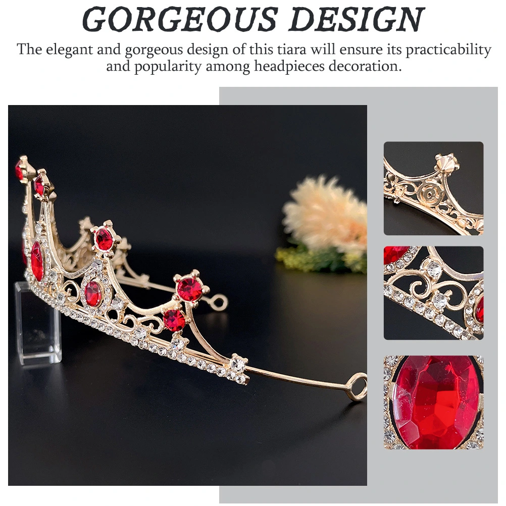 Rhinestone Tiara Headdress Wedding Headdress Decor Crown-shaped Women Headband