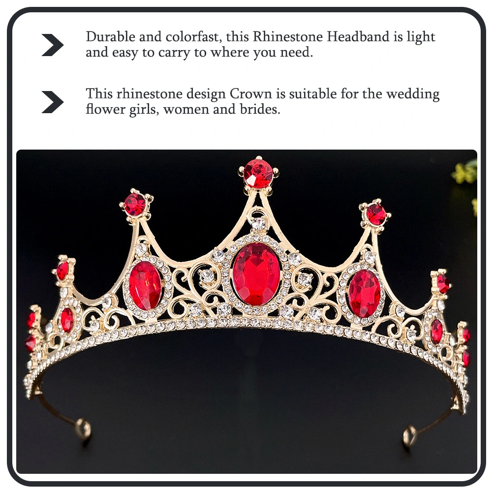 Rhinestone Tiara Headdress Wedding Headdress Decor Crown-shaped Women Headband