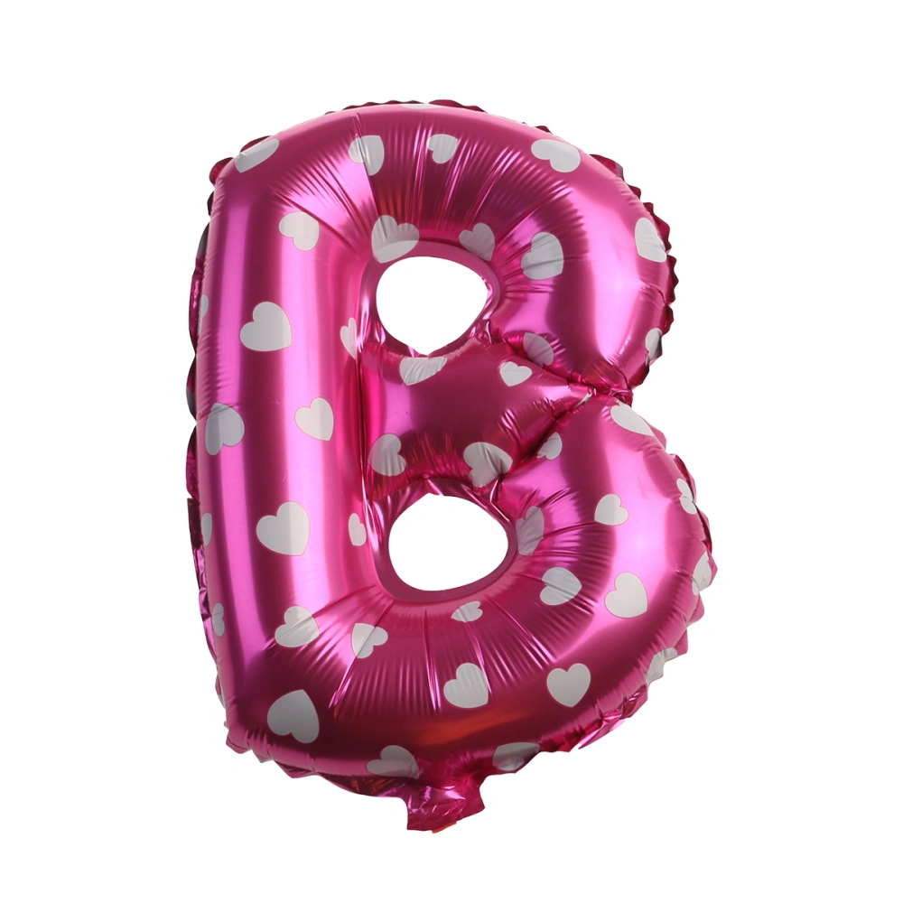 16-inch Wedding Foil Balloon Romantic Alphabet Letter Mylar Balloons for Valentin's Day Engagement Wedding Birthday Party Decoration (Rose Red B)